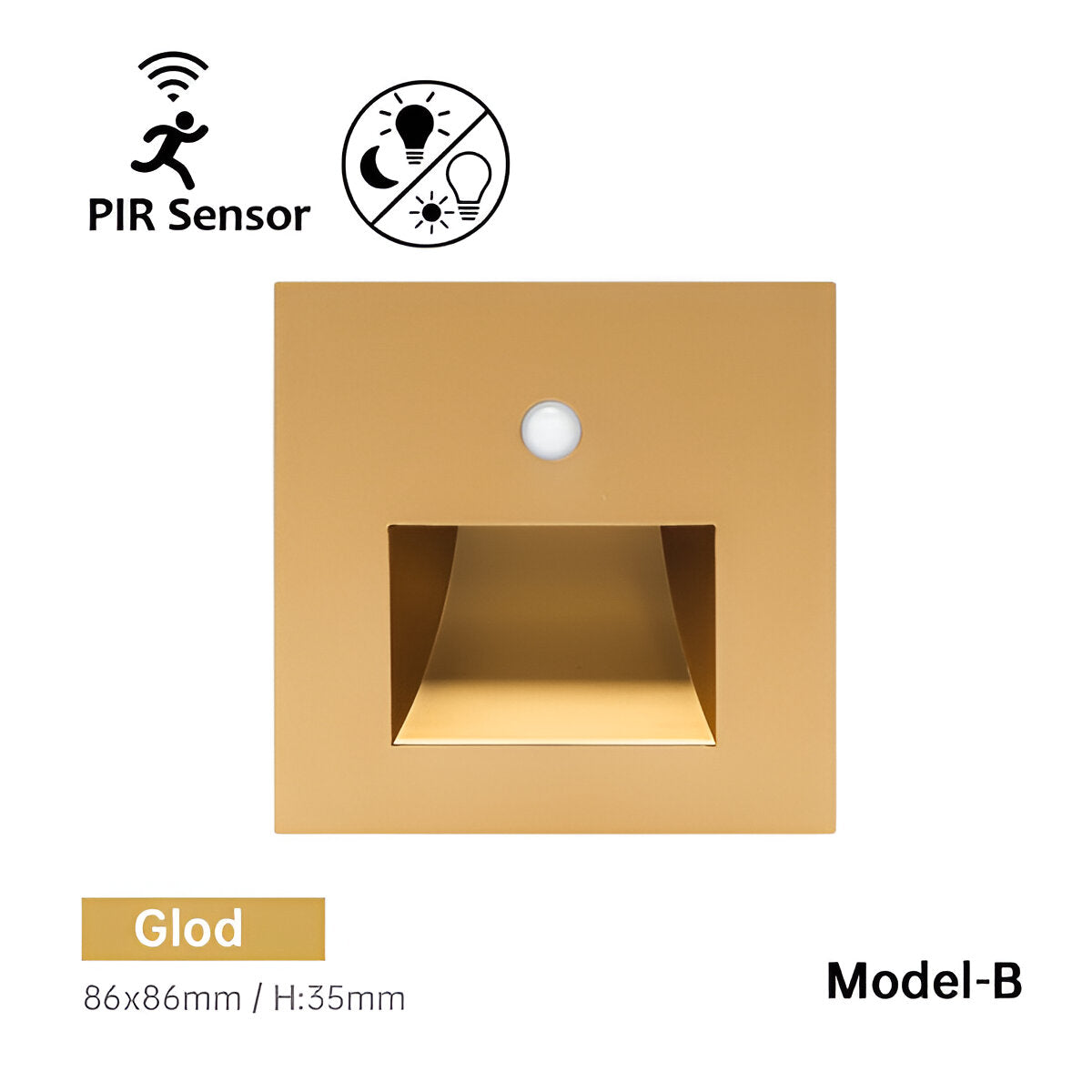 Luz de parede LED embutida com sensor, luminária LumaNest para escadas e corredores