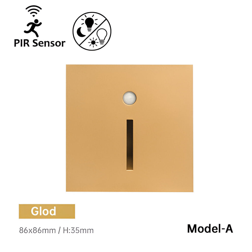 Luz de parede LED embutida com sensor, luminária LumaNest para escadas e corredores