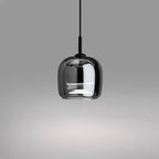 Závěsné svítidlo z kouřového skla, minimalistická stropní lampa v matné černé barvě Noir