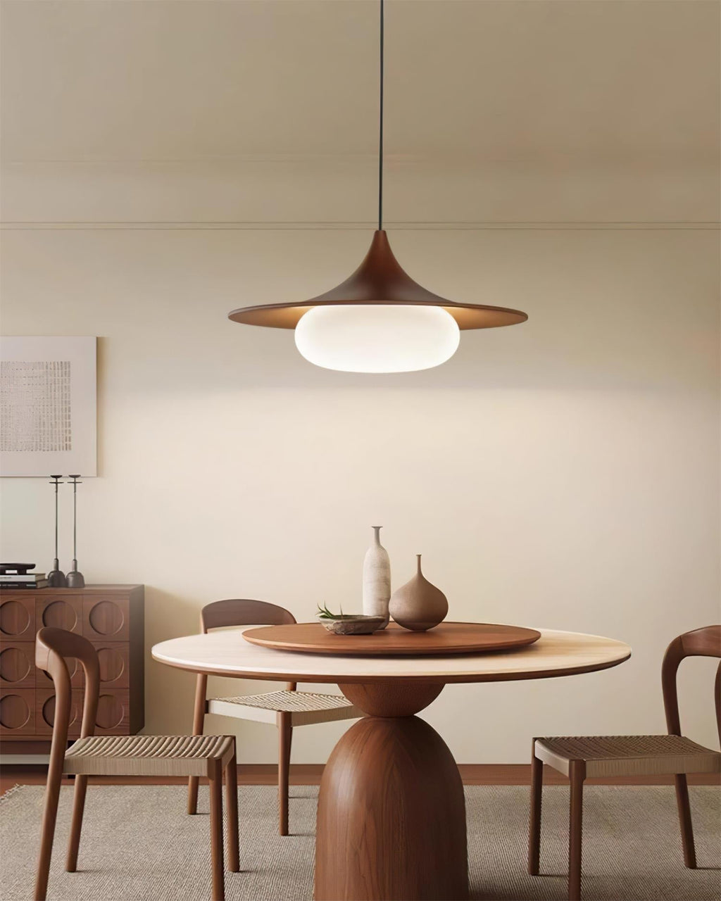 Ovelis Wooden Canopy Pendant Light | Fioriscas
