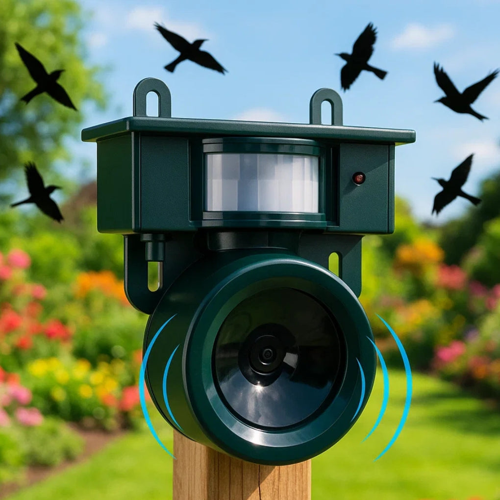 VireoGuard Vogelschreck mit Bewegungssensor und integriertem Schallvertreiber