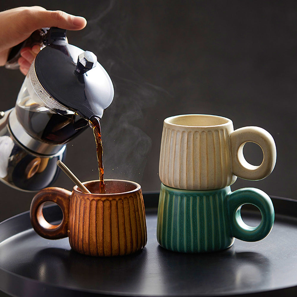 Tazza in ceramica artigianale per caffè e tè, Caldera in gres rustico