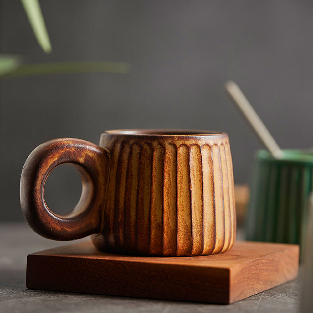 Tazza in ceramica artigianale per caffè e tè, Caldera in gres rustico