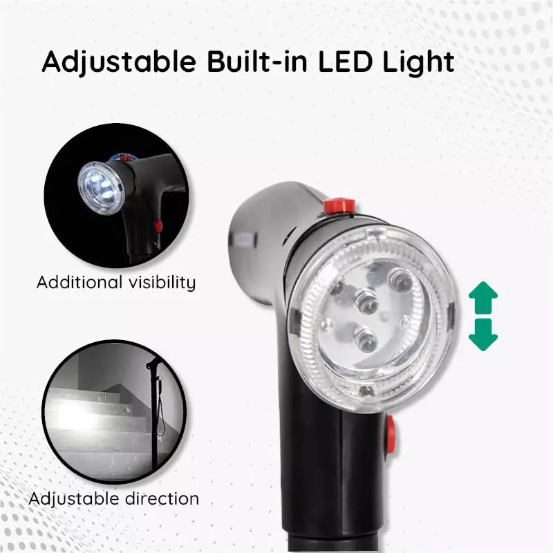 Bengala Dobrável com Luz LED, StrideFlex Ajustável e Leve