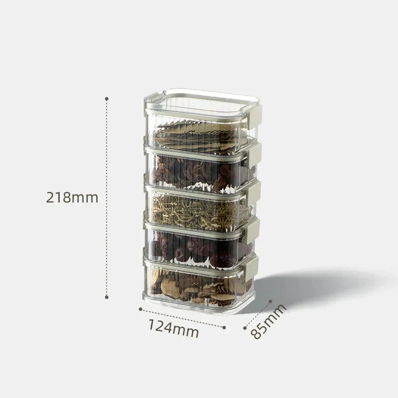 積み重ね可能な多層スパイス容器 新鮮さとキッチン整理に最適 - Fioriscas