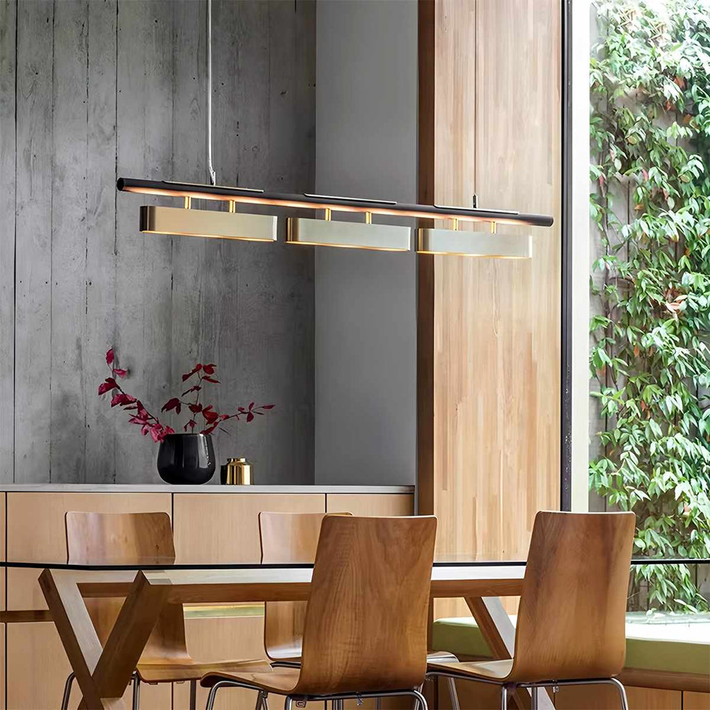 Opal Diffuser HaloBeam Chandelier In Iron And Alloy Finish For Warmth