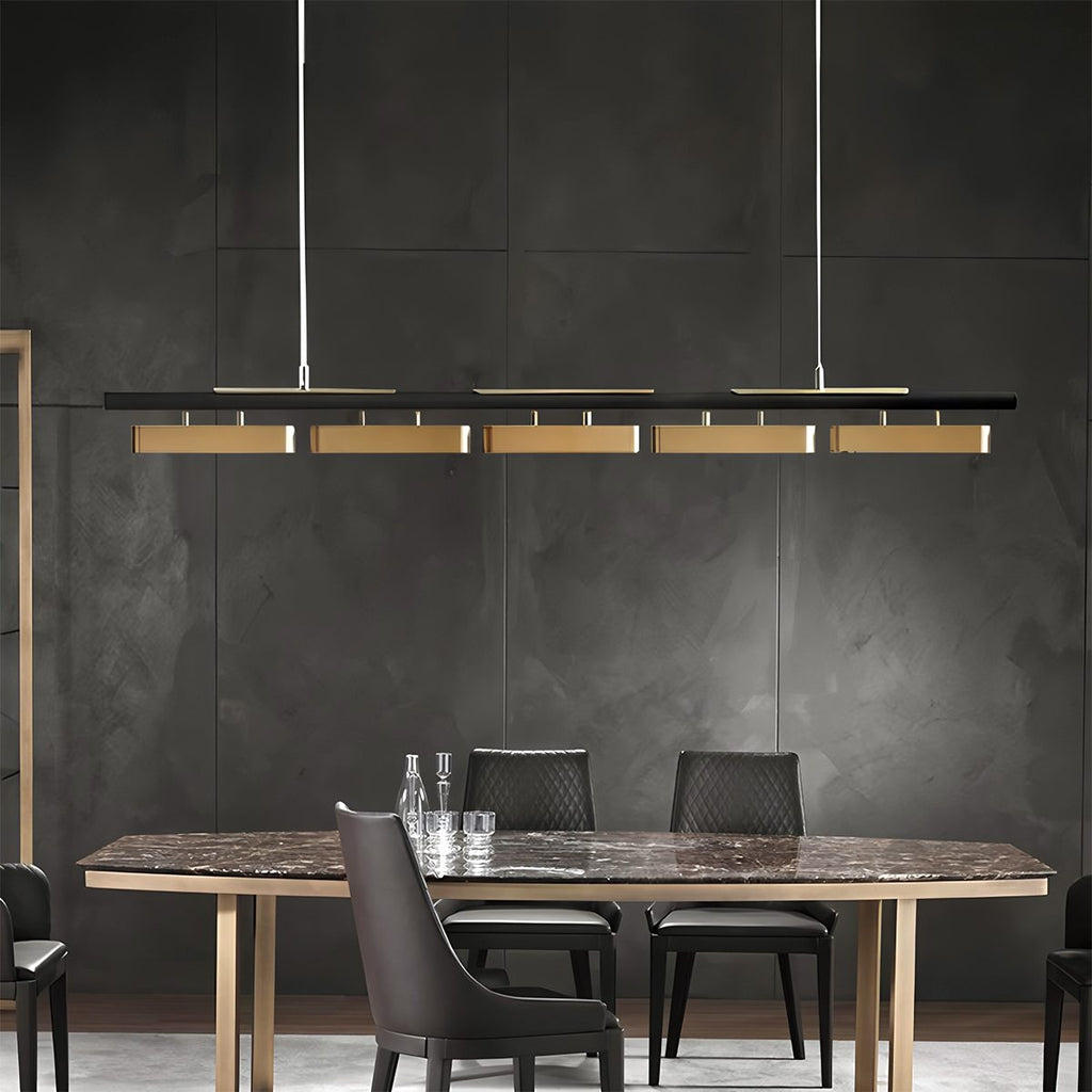 Opal Diffuser HaloBeam Chandelier In Iron And Alloy Finish For Warmth