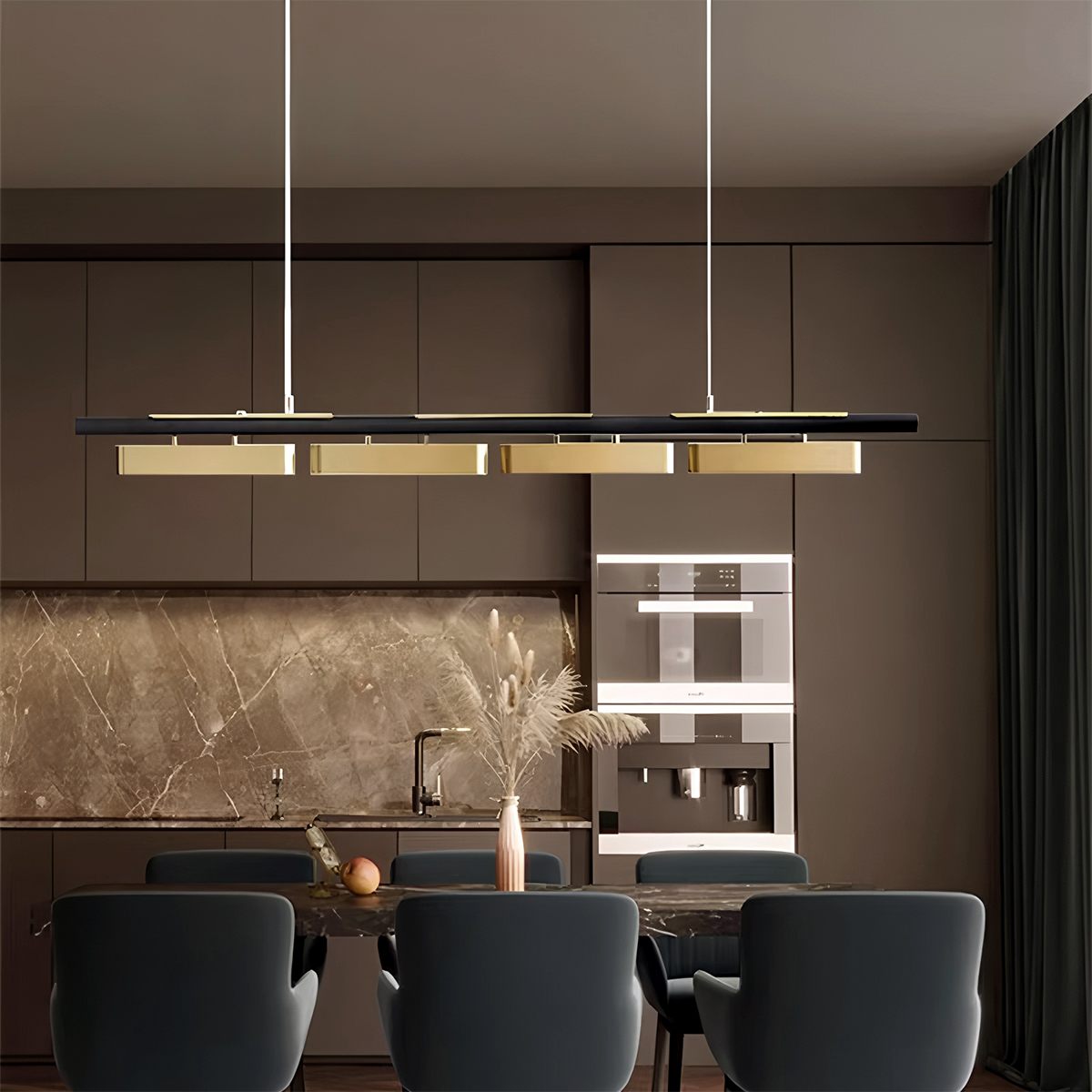 Opal Diffuser HaloBeam Chandelier In Iron And Alloy Finish For Warmth