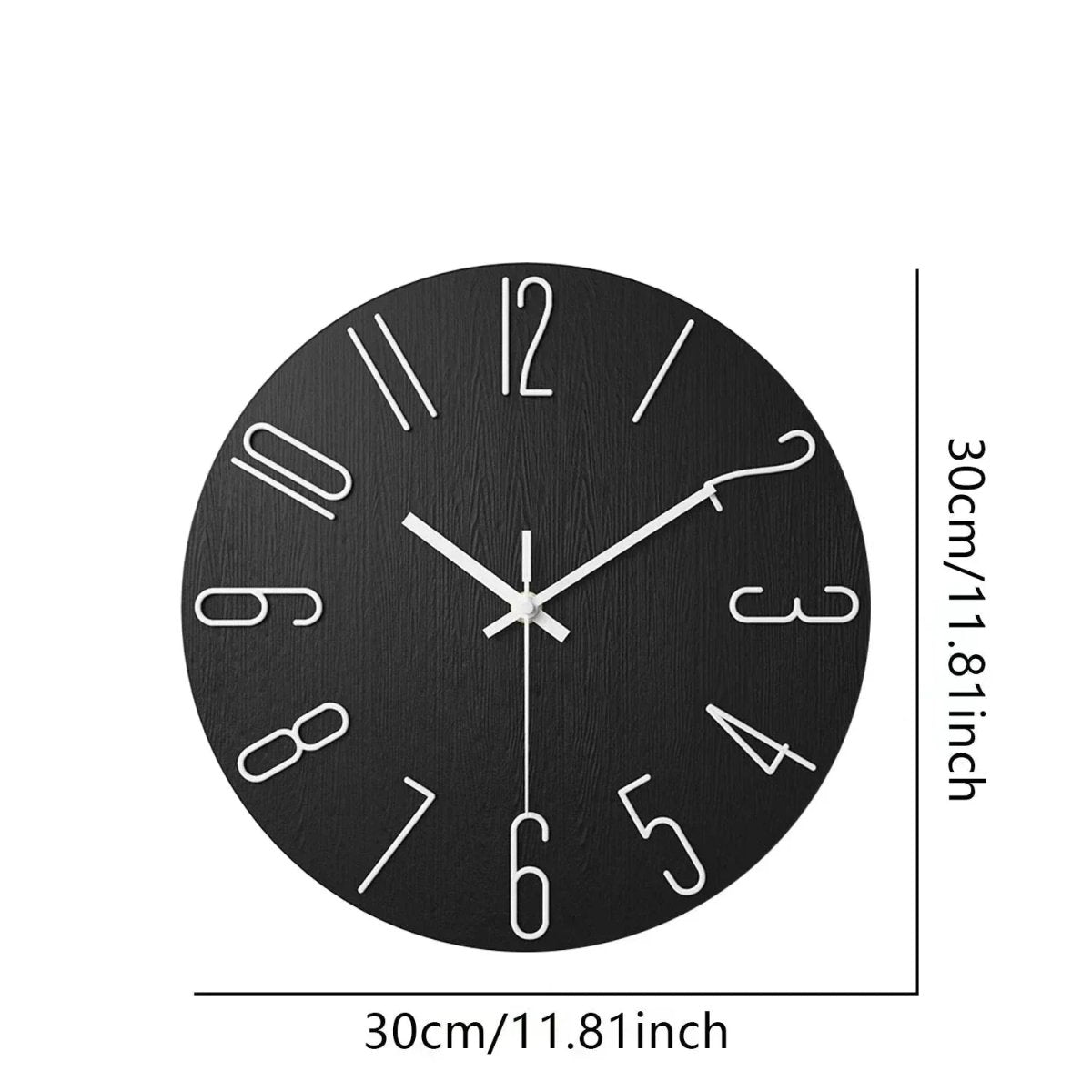 Frameless Wooden Wall Clock in Scandinavian Minimalist Style - Fioriscas