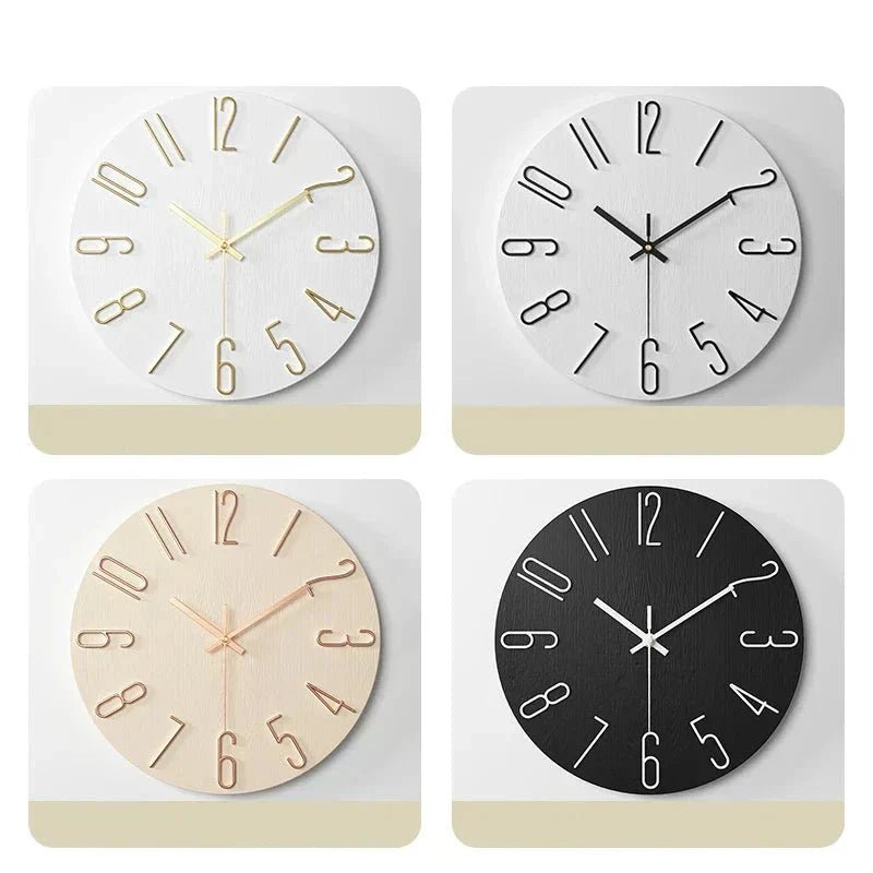 Frameless Wooden Wall Clock in Scandinavian Minimalist Style - Fioriscas