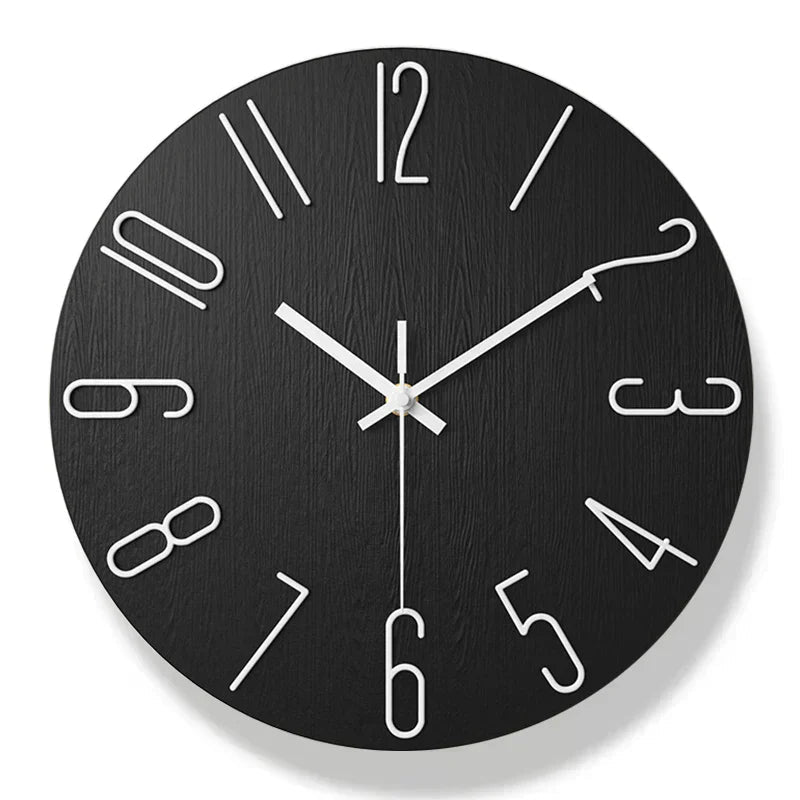 Frameless Wooden Wall Clock in Scandinavian Minimalist Style - Fioriscas