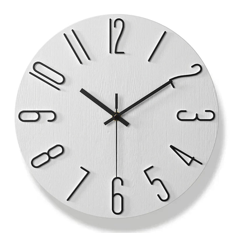 Frameless Wooden Wall Clock in Scandinavian Minimalist Style - Fioriscas