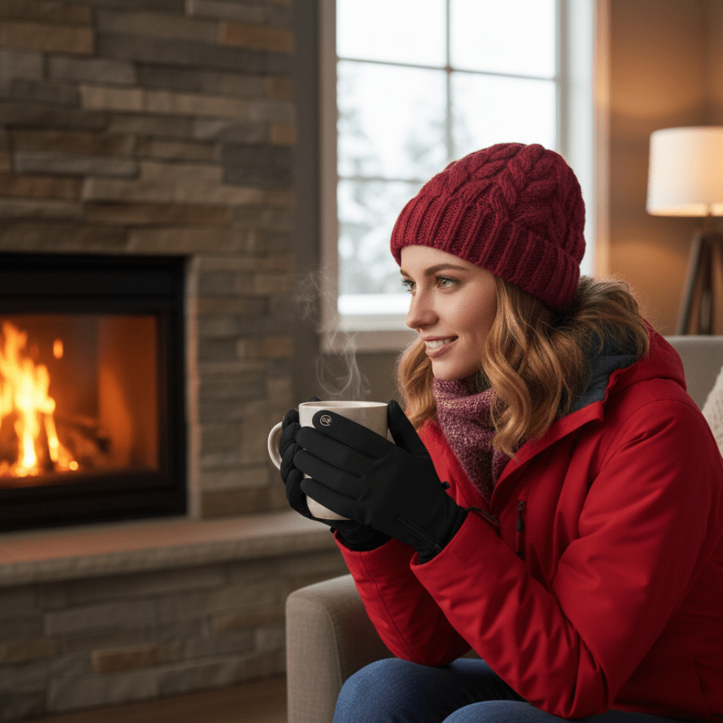 Guanti riscaldati isolanti per neve, pioggia e vento con funzione touchscreen - Fioriscas