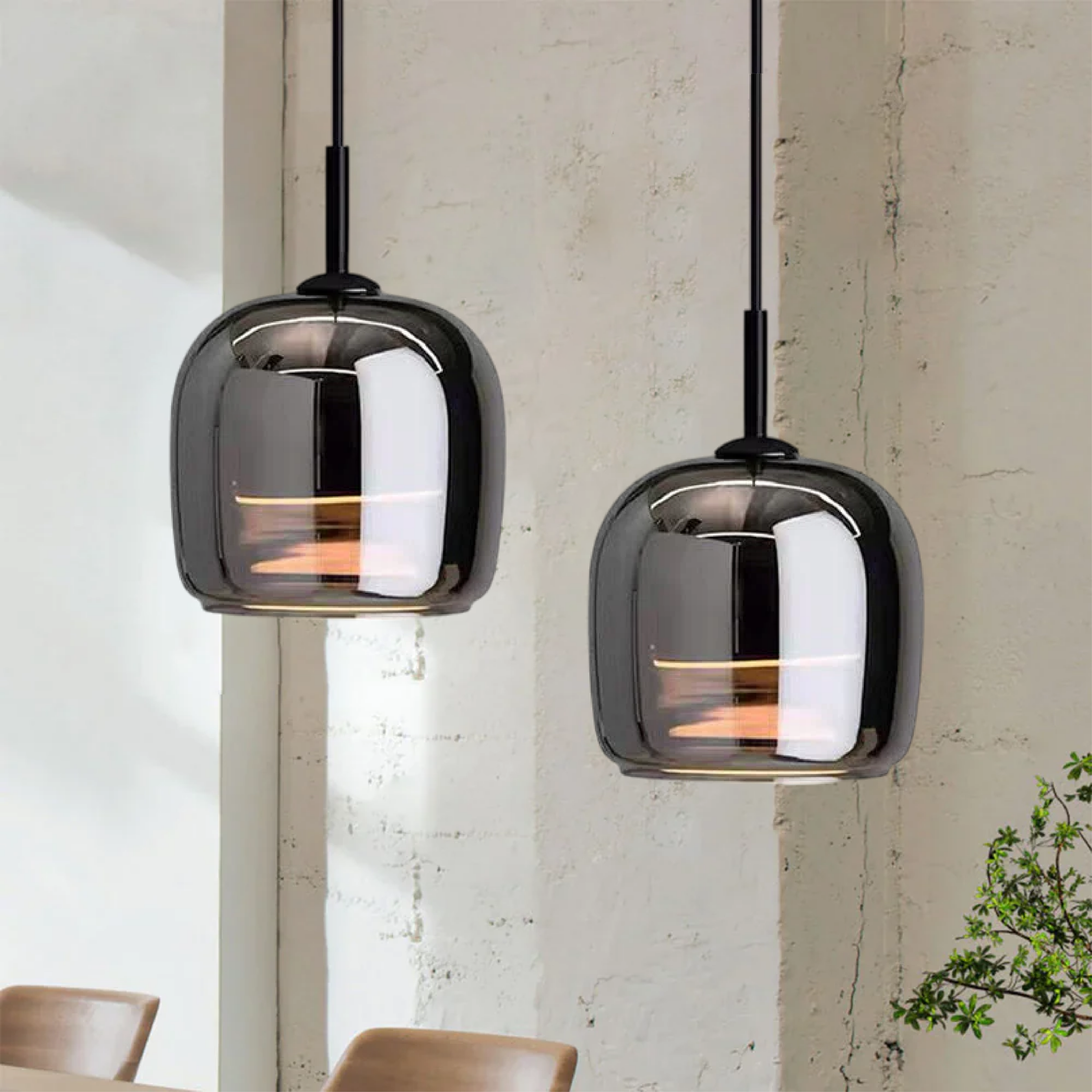 Rauchglas-Pendelleuchte, skandinavisches Arden-Design für Kücheninseln und Essbereiche
