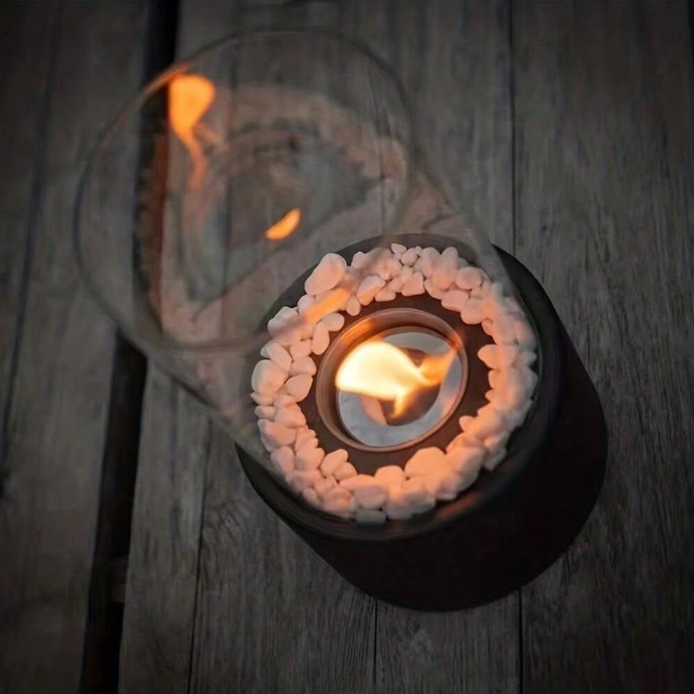 Classic Glass Oil Lamp With Open-Flame Design, Lumora