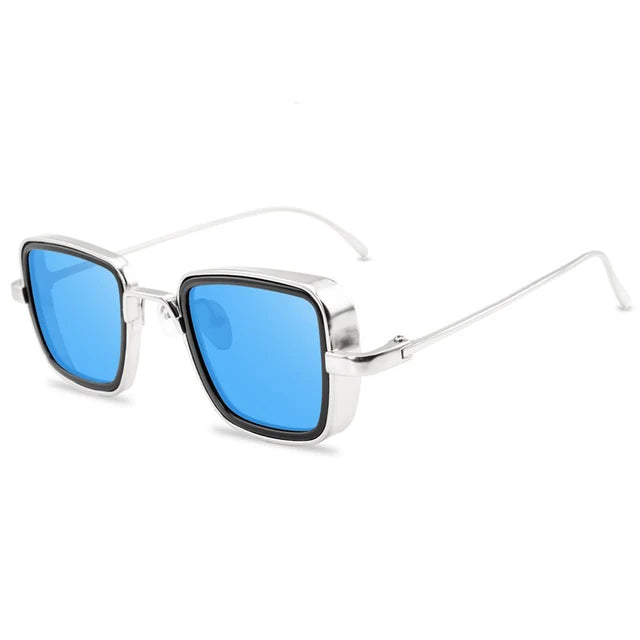 Aurex Square-Sonnenbrille mit markantem goldenem Rahmen und UV400-Augenschutz