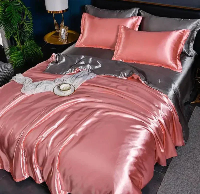 Velouria Silky Satin Duvet Cover, 17 Colours, 5 Sizes Plus Pillowcases
