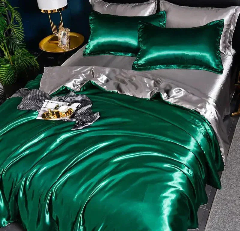 Velouria Silky Satin Duvet Cover, 17 Colours, 5 Sizes Plus Pillowcases