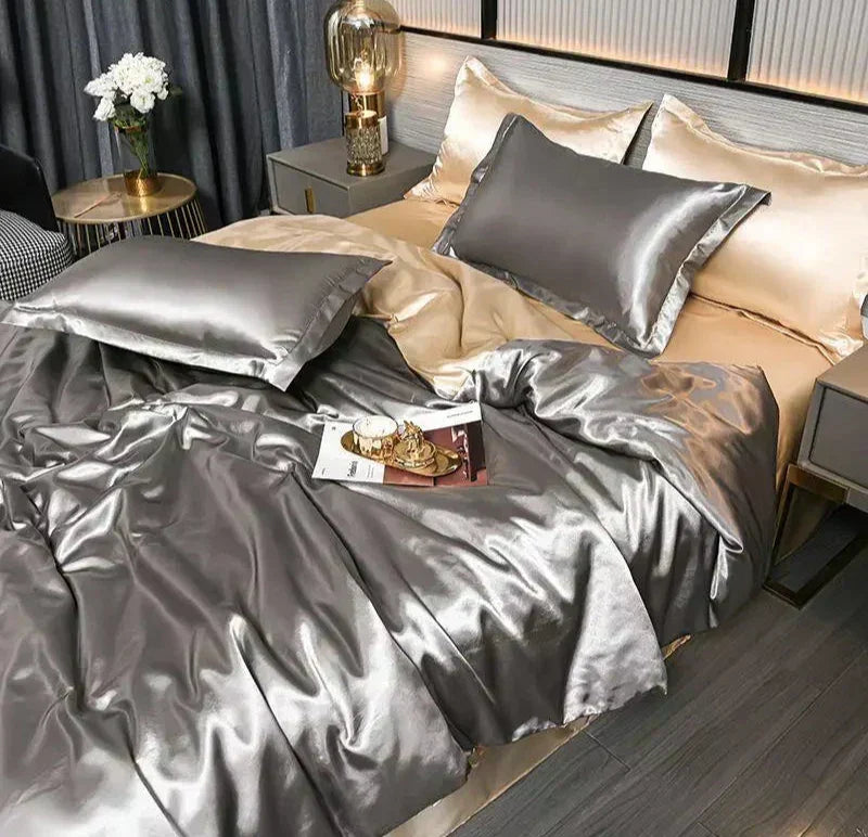 Velouria Silky Satin Duvet Cover, 17 Colours, 5 Sizes Plus Pillowcases