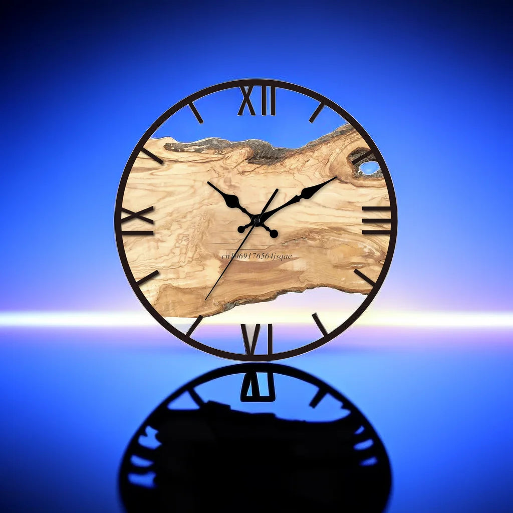 Orologio da parete rotondo AstraLume con quadrante in acrilico trasparente, design minimalista