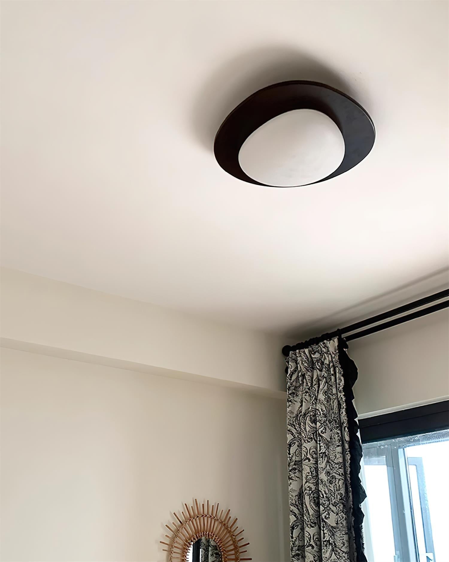 Ceiling Light Wood and Oval Shade Minimalist Natural | Fioriscas