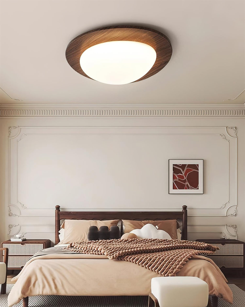 Ceiling Light Wood and Oval Shade Minimalist Natural | Fioriscas