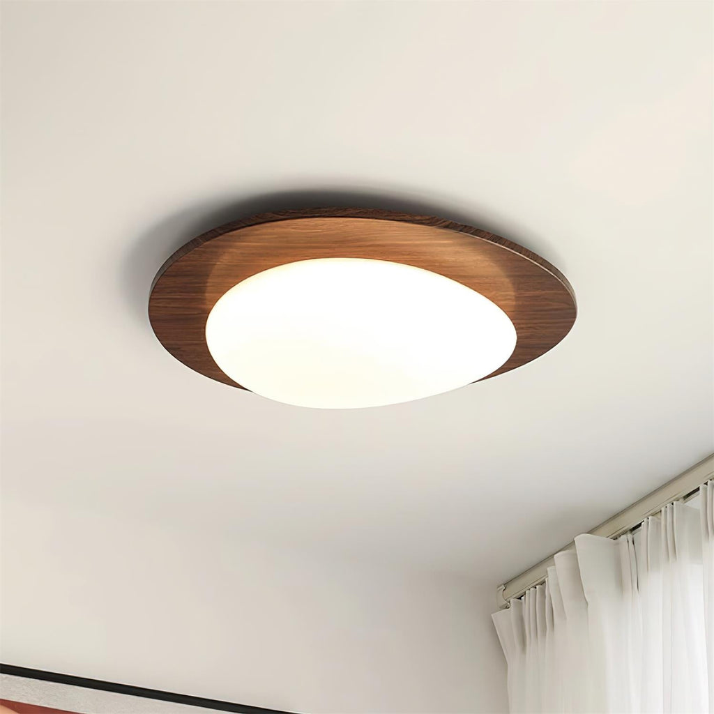 Ceiling Light Wood and Oval Shade Minimalist Natural | Fioriscas