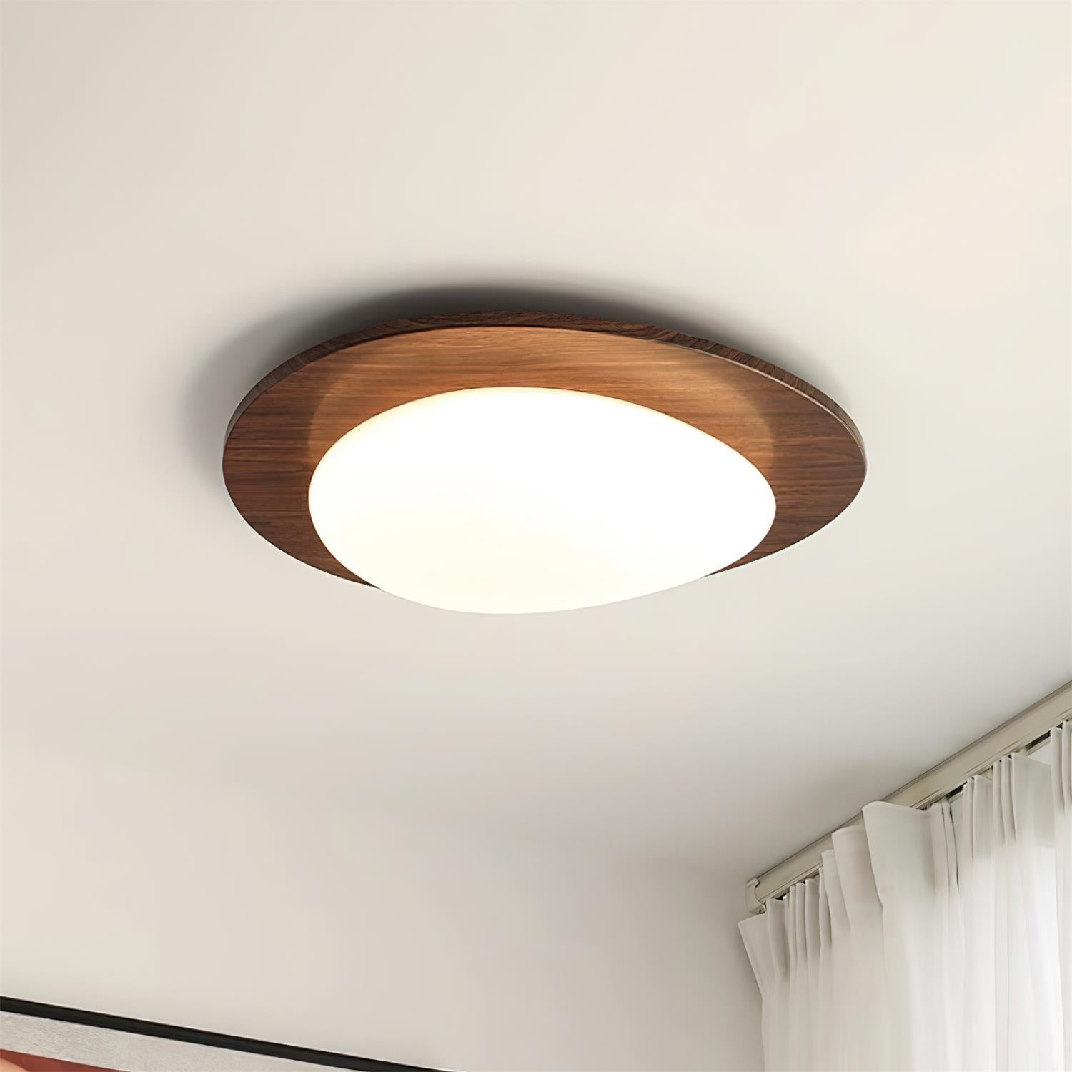 Ceiling Light Wood and Oval Shade Minimalist Natural | Fioriscas