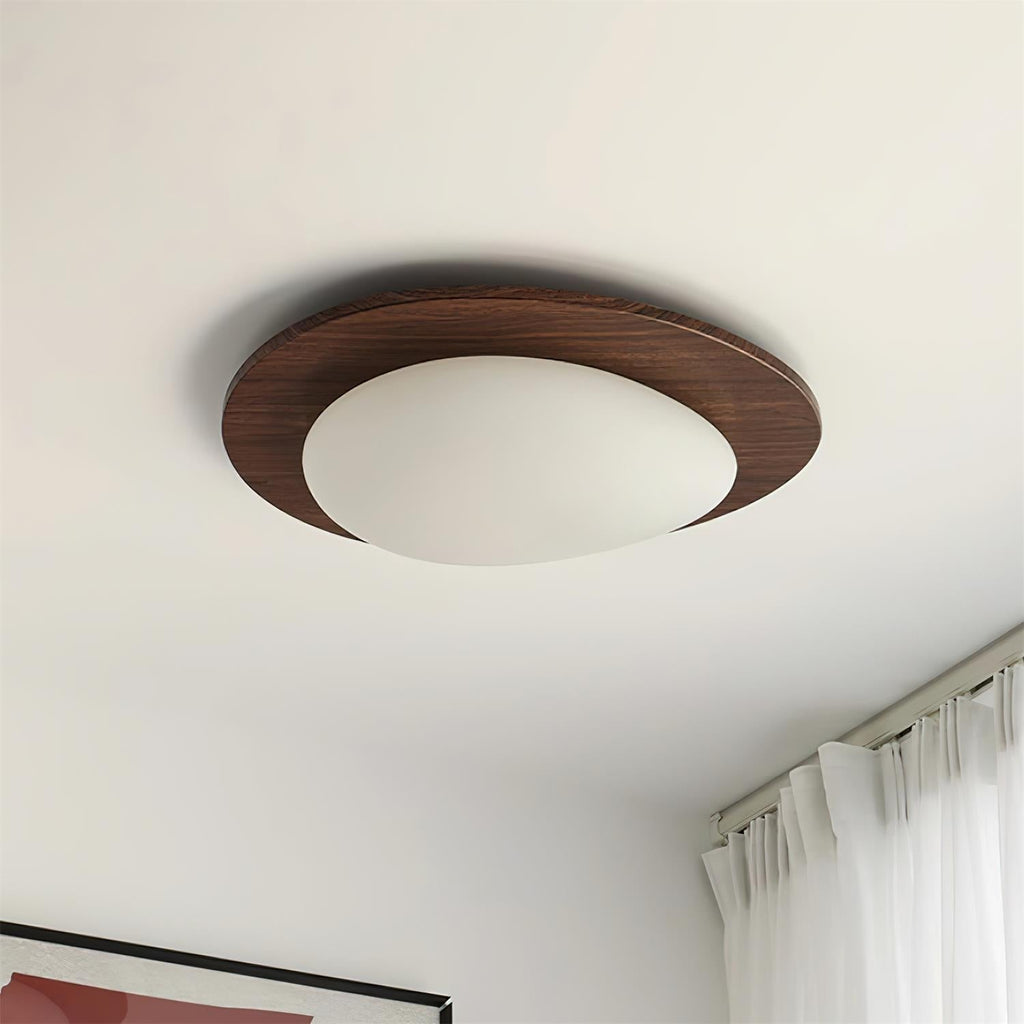 Ceiling Light Wood and Oval Shade Minimalist Natural | Fioriscas