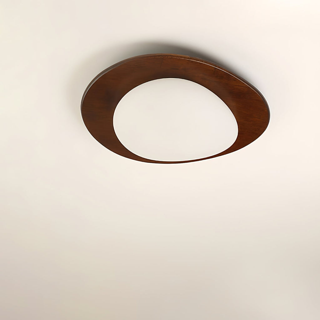 Ceiling Light Wood and Oval Shade Minimalist Natural | Fioriscas