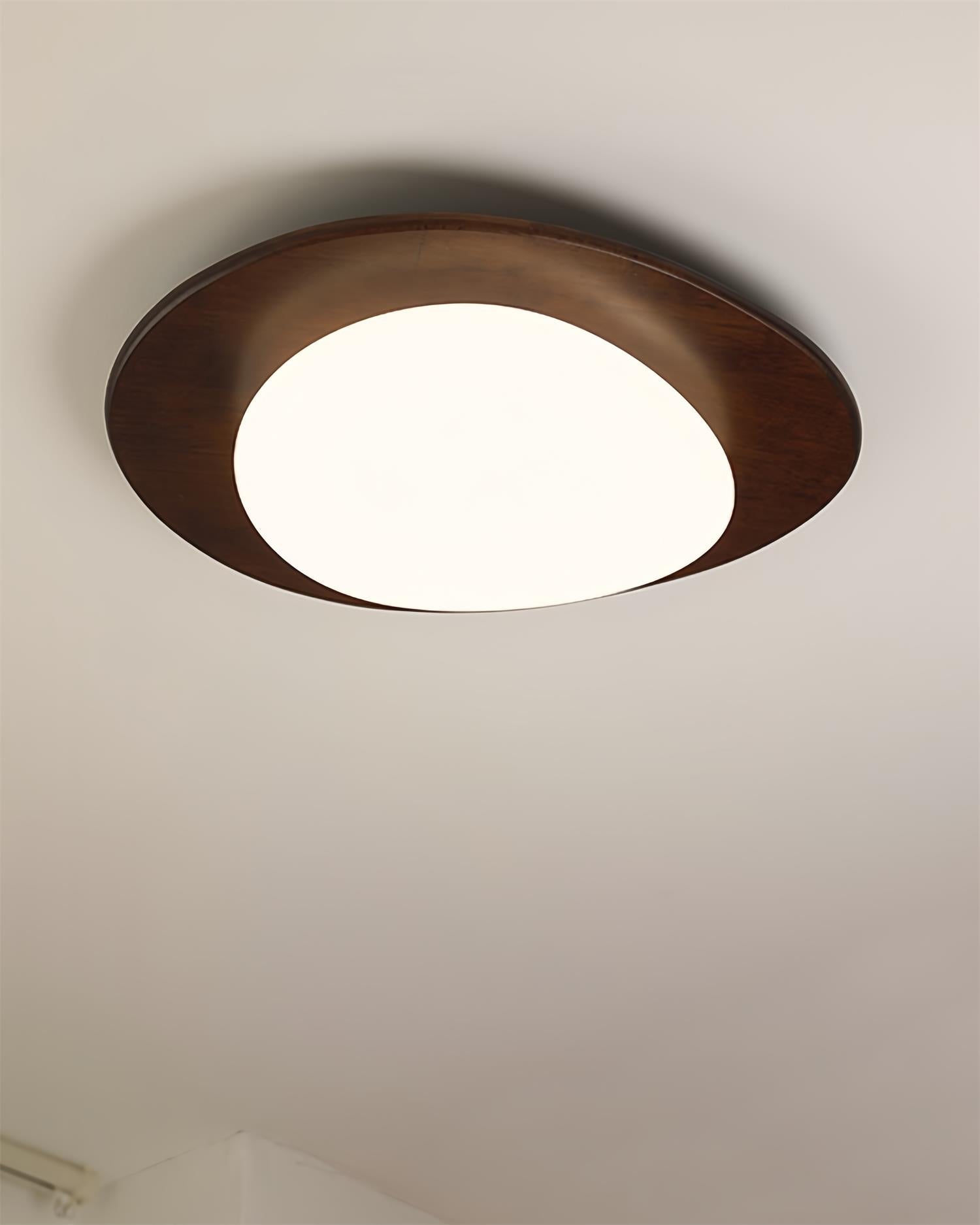Ceiling Light Wood and Oval Shade Minimalist Natural | Fioriscas