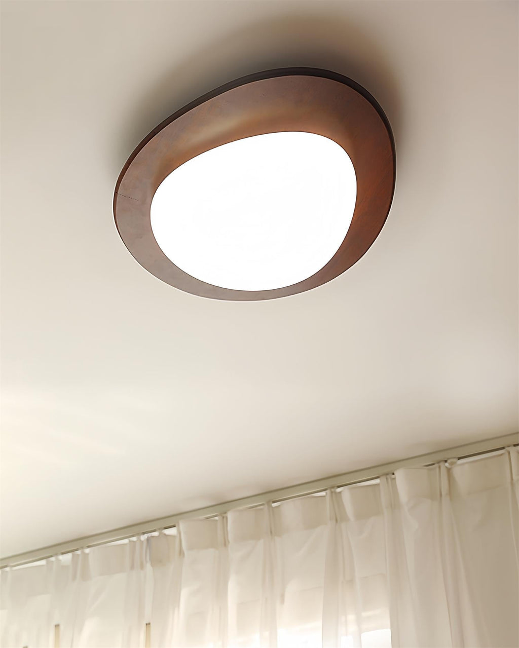 Ceiling Light Wood and Oval Shade Minimalist Natural | Fioriscas
