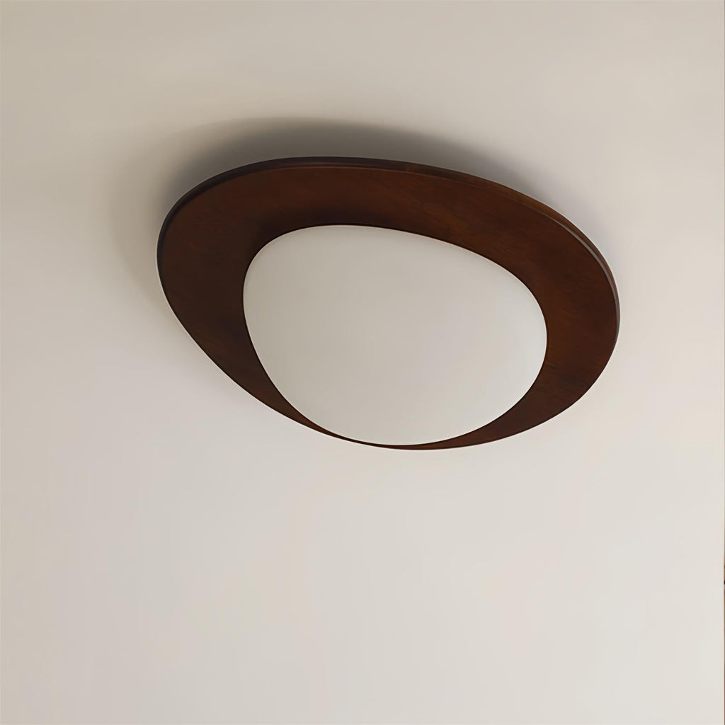 Ceiling Light Wood and Oval Shade Minimalist Natural | Fioriscas