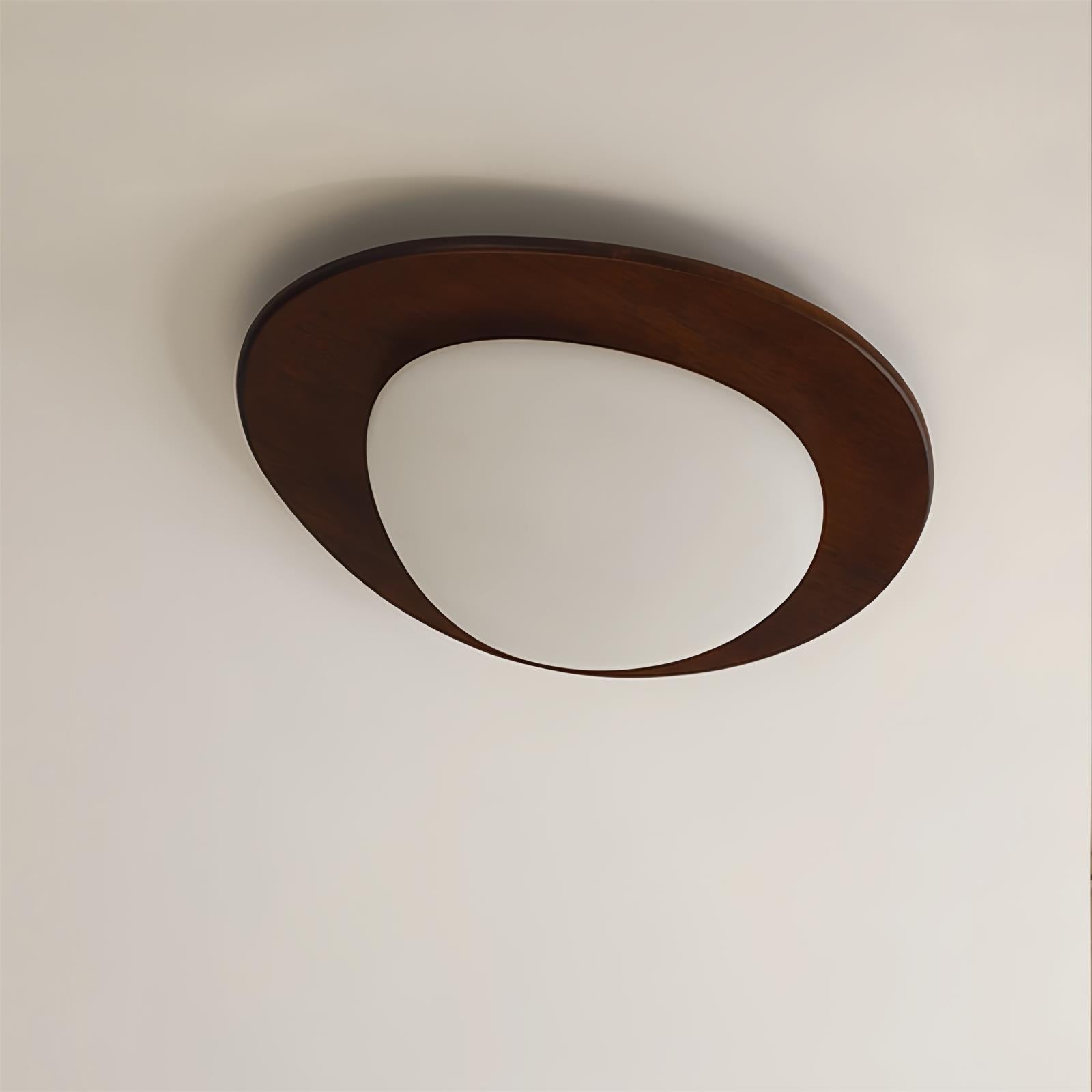 Ceiling Light Wood and Oval Shade Minimalist Natural | Fioriscas