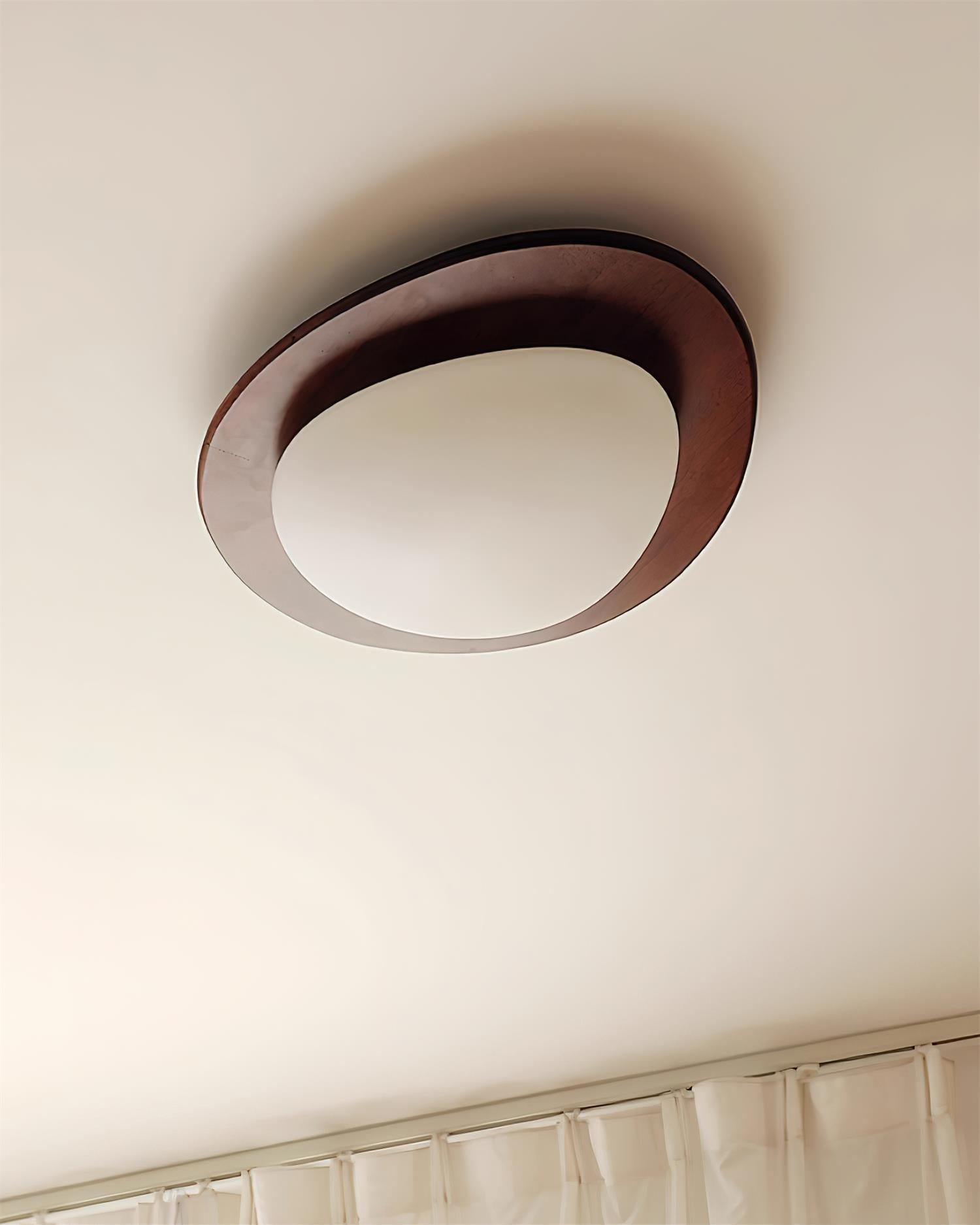 Ceiling Light Wood and Oval Shade Minimalist Natural | Fioriscas