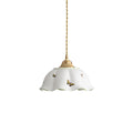 Pendant Lamp Ceramic Petal Shade Hand Painted Butterflies Vintage Charm | Fioriscas