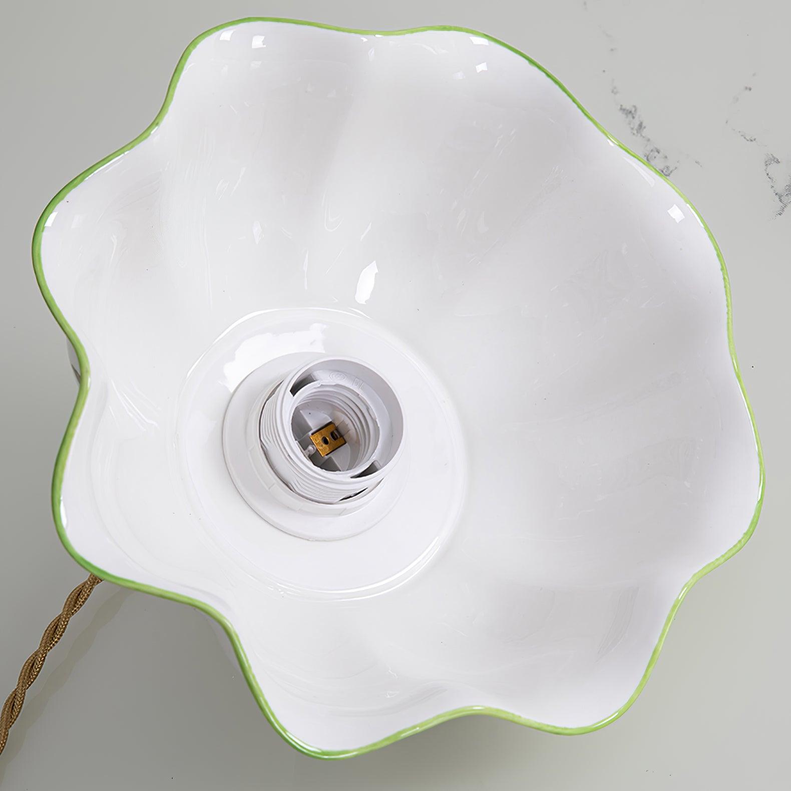 Pendant Lamp Ceramic Petal Shade Hand Painted Butterflies Vintage Charm | Fioriscas