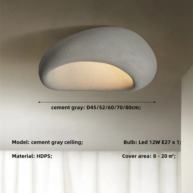 Wabi-sabi-loftlampe med håndlavet metaldesign, Kairoa