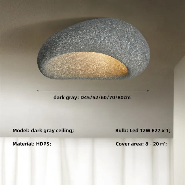 Wabi-sabi-loftlampe med håndlavet metaldesign, Kairoa