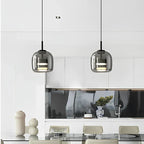 Loftslampe i glas, Aurelia med røgfarvet og ravfarvet finish til opholdsrum