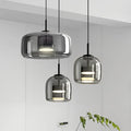 Loftslampe i glas, Aurelia med røgfarvet og ravfarvet finish til opholdsrum