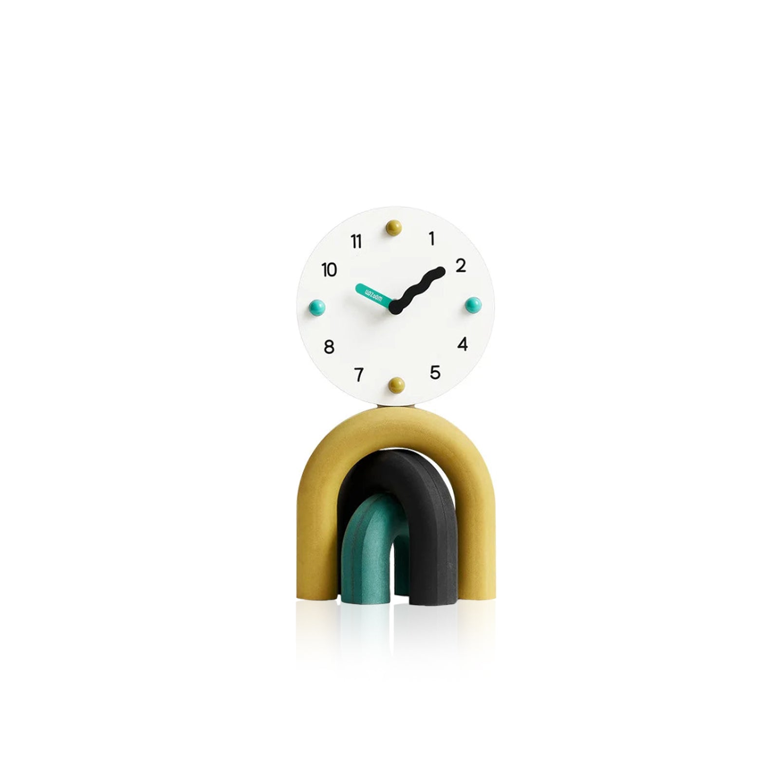Horloge de table LumenArc Nordic Arch, bambou et métal, finition mate ou brillante