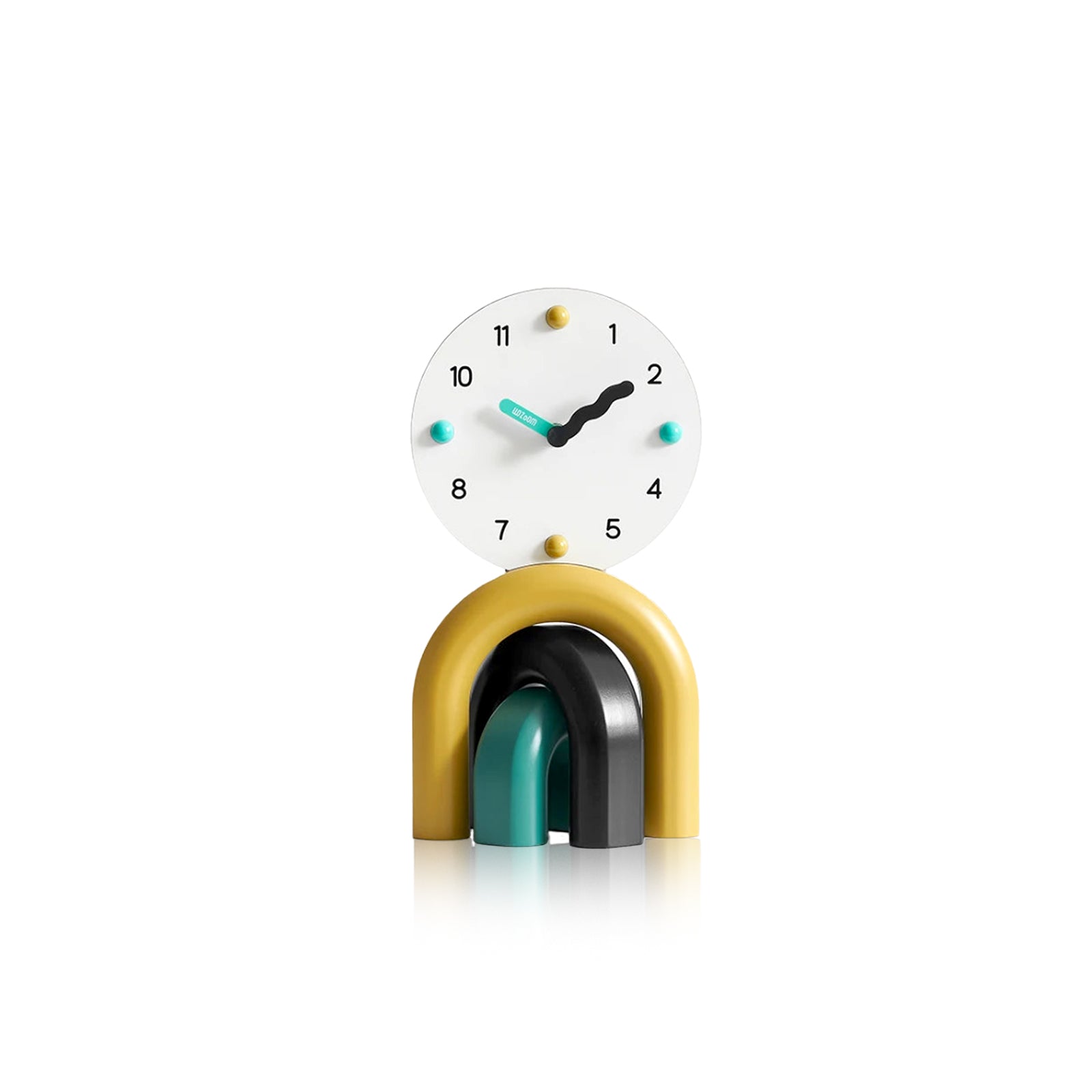 Horloge de table LumenArc Nordic Arch, bambou et métal, finition mate ou brillante