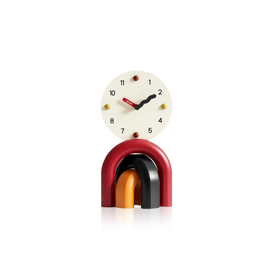Horloge de table LumenArc Nordic Arch, bambou et métal, finition mate ou brillante