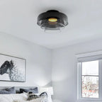 Handgefertigte Glasdeckenleuchte, nordisches Lumenweave-Design mit mehreren Ebenen