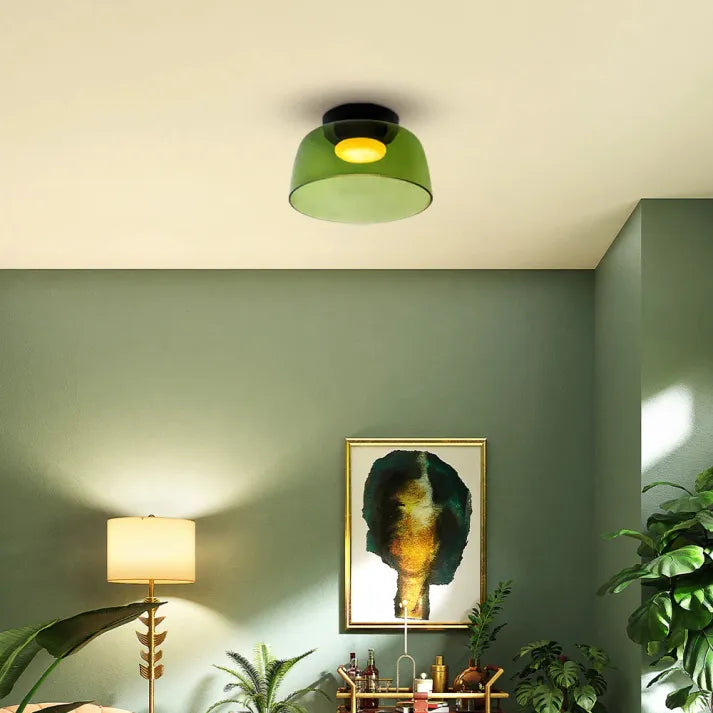 Handgefertigte Glasdeckenleuchte, nordisches Lumenweave-Design mit mehreren Ebenen