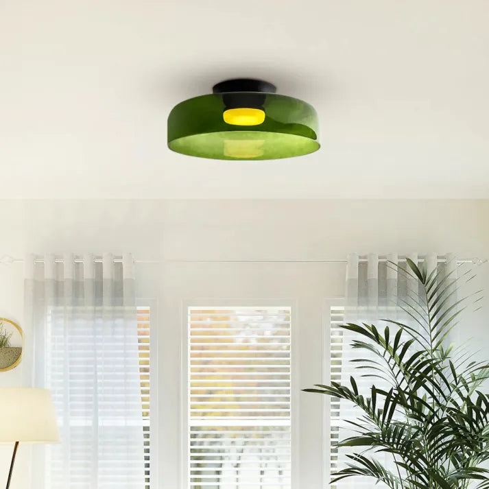 Handgefertigte Glasdeckenleuchte, nordisches Lumenweave-Design mit mehreren Ebenen