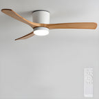 LED-Deckenventilator im nordischen Everwood-Holzlook in 25, 42 oder 52 Zoll