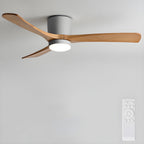 LED-Deckenventilator im nordischen Everwood-Holzlook in 25, 42 oder 52 Zoll