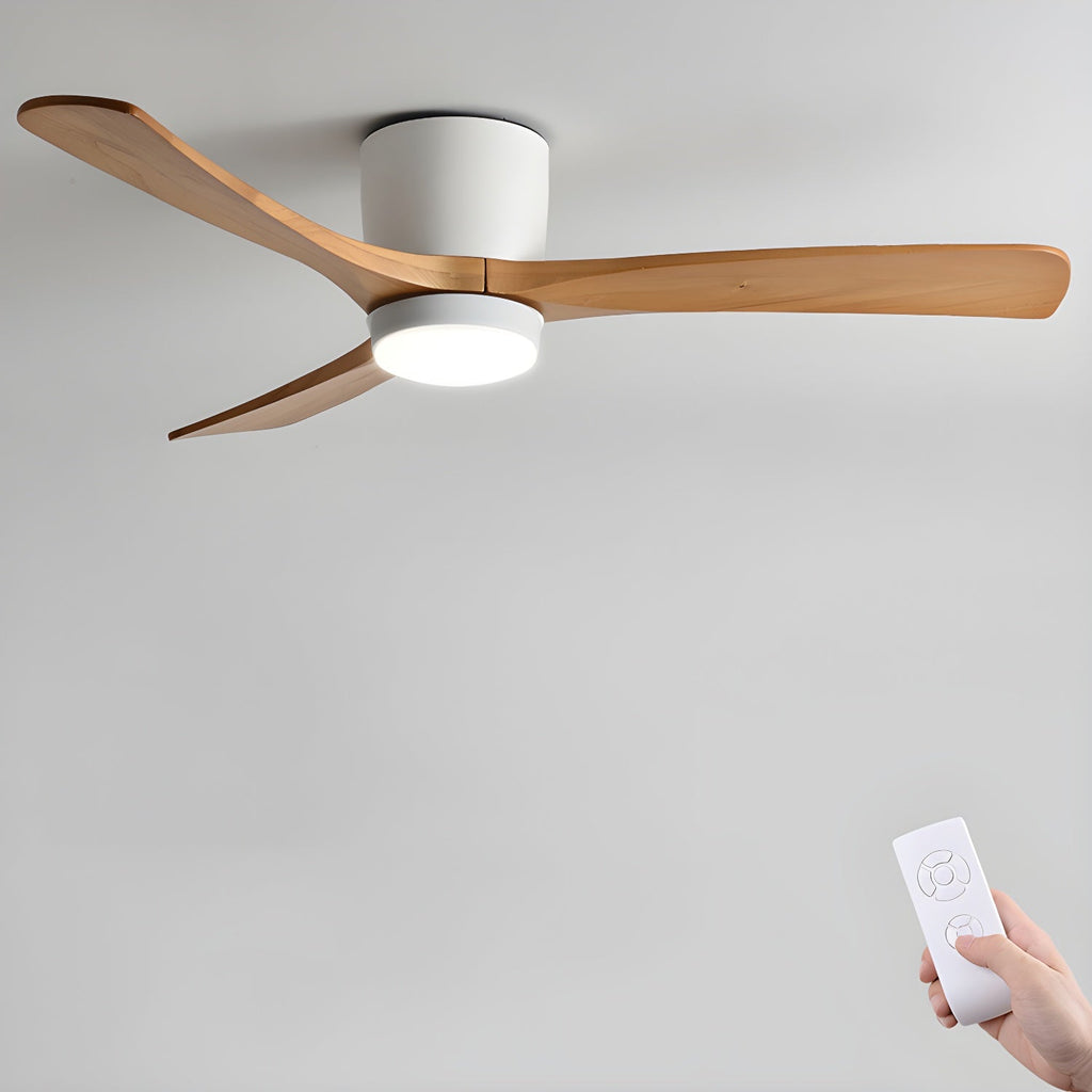 LED-Deckenventilator im nordischen Everwood-Holzlook in 25, 42 oder 52 Zoll